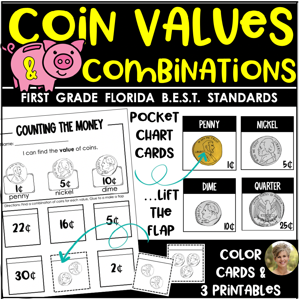 Coins Money Counting the Value 1st Math FLORIDA B.E.S.T STANDARDS