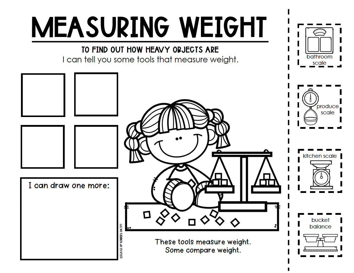 Measurement Weight Kindergarten Math FLORIDA B.E.S.T STANDARDS