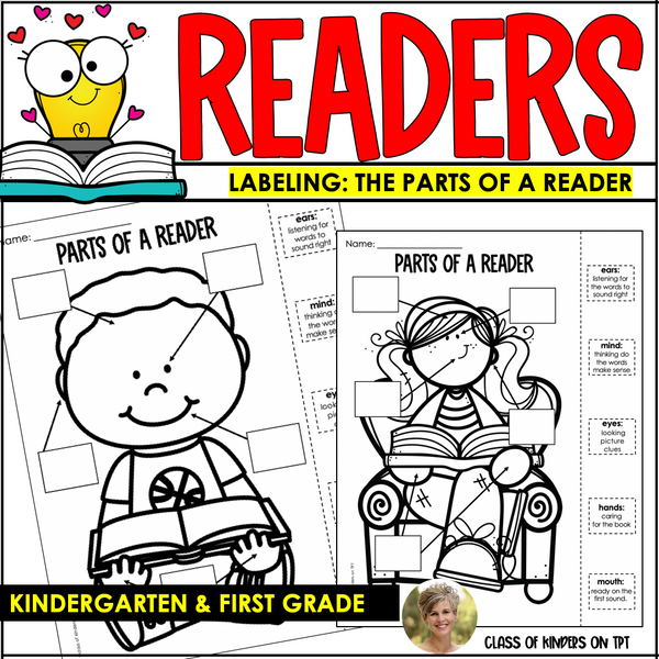 Label the Reader! Parts of a Reader for Kindergarten & First Grade Reading