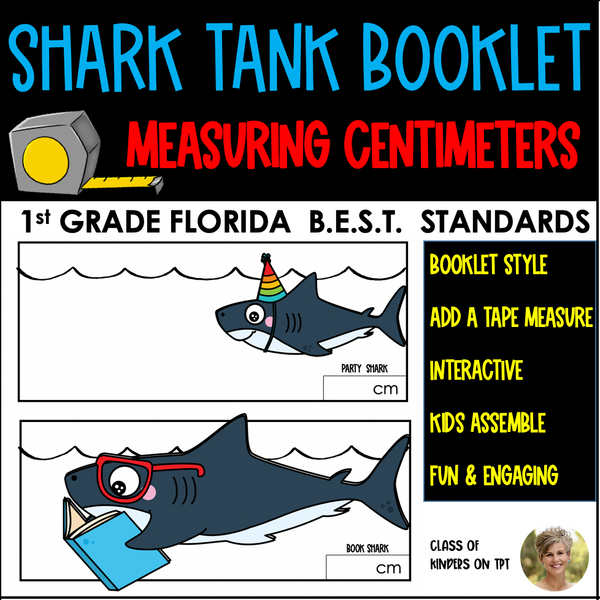 Shark Measurement Math Centimeters Math Booklet First Florida B.E.S.T Standards