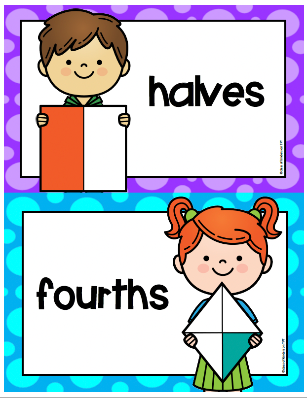 Fractions Partition Halves & Fourths Posters 1st Math Florida B.E.S.T. Standards