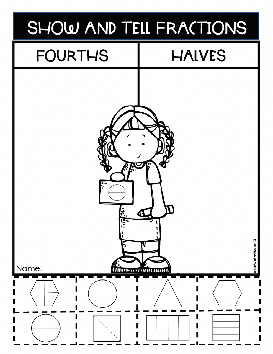 Fractions Halves & Fourths Partition Sort 1st Math: Florida B.E.S.T. Standards