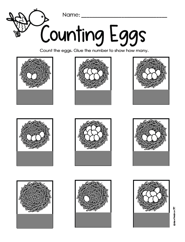 Spring Math Counting Kindergarten (One to One Correspondence) Centers
