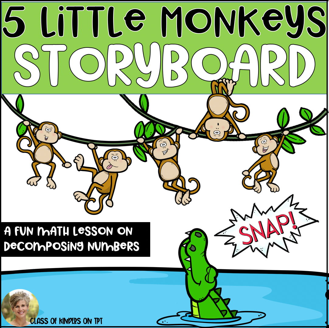 5 Little Monkeys Sitting in a Tree (Storyboard) Math: Decomposing Number Lesson