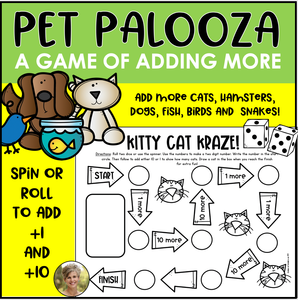 Counting & Addition Math Game: Plus 1 & Plus 1 First Grade Pet Palooza