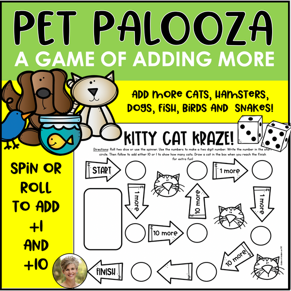 Counting & Addition Math Game: Plus 1 & Plus 1 First Grade Pet Palooza