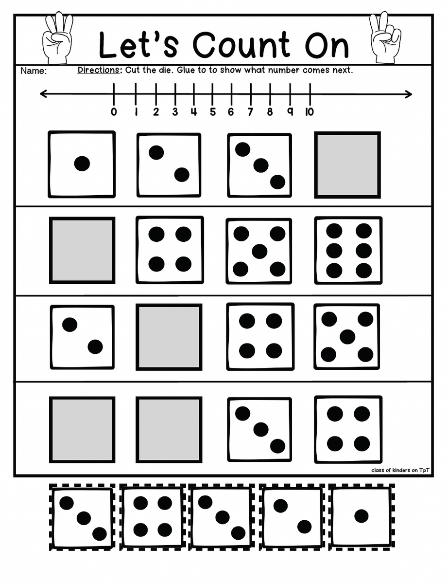 Dice Math Games for Kindergarten {Counting & Cardinality} Numbers 1-6