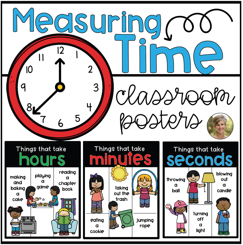 Measurement of Time {Posters} Seconds, Minutes, Hours Kindergarten & First Grade