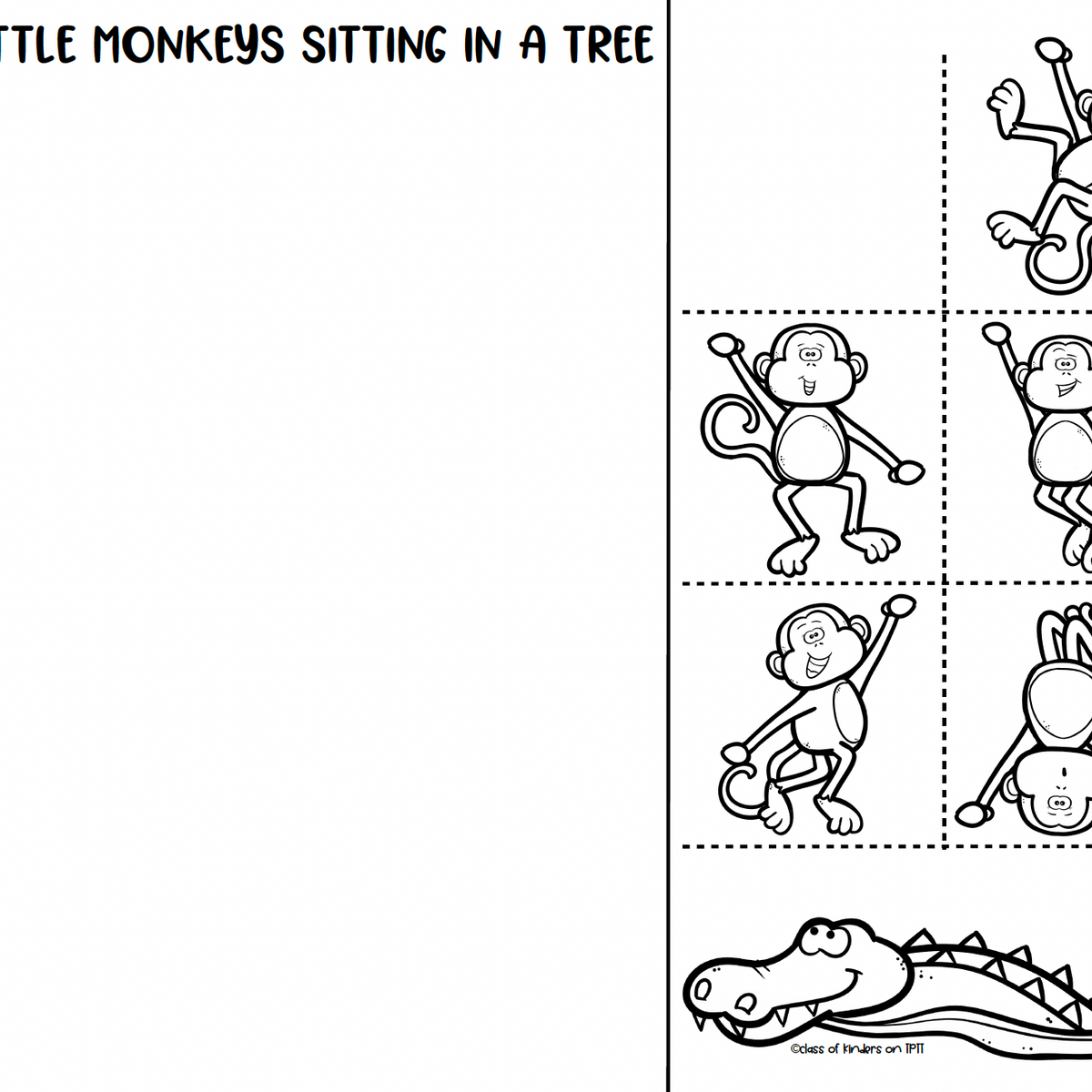 5 Little Monkeys Sitting in a Tree (Storyboard) Math: Decomposing Number Lesson