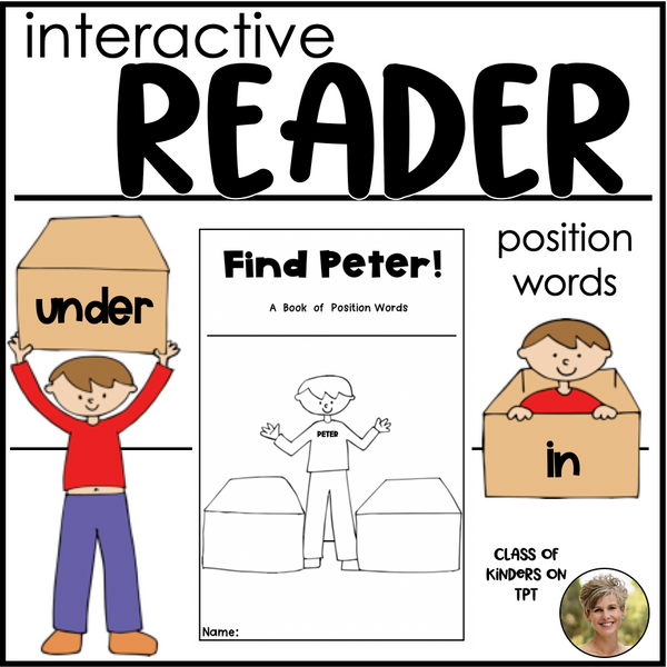 Positional Prepositional Words Reader for Kindergarten & First Grade Math