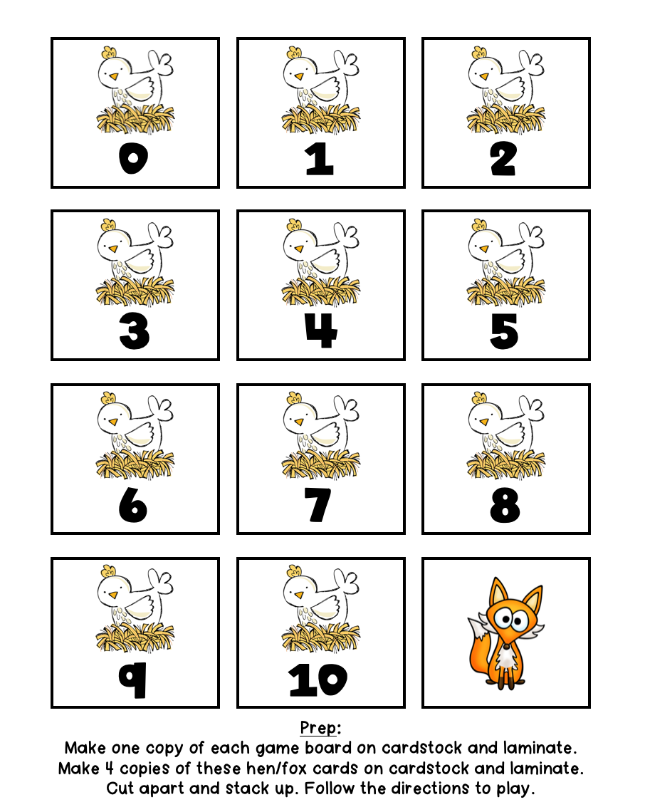 Make a Ten Game for First & Kindergarten Math Fluency within Ten Facts