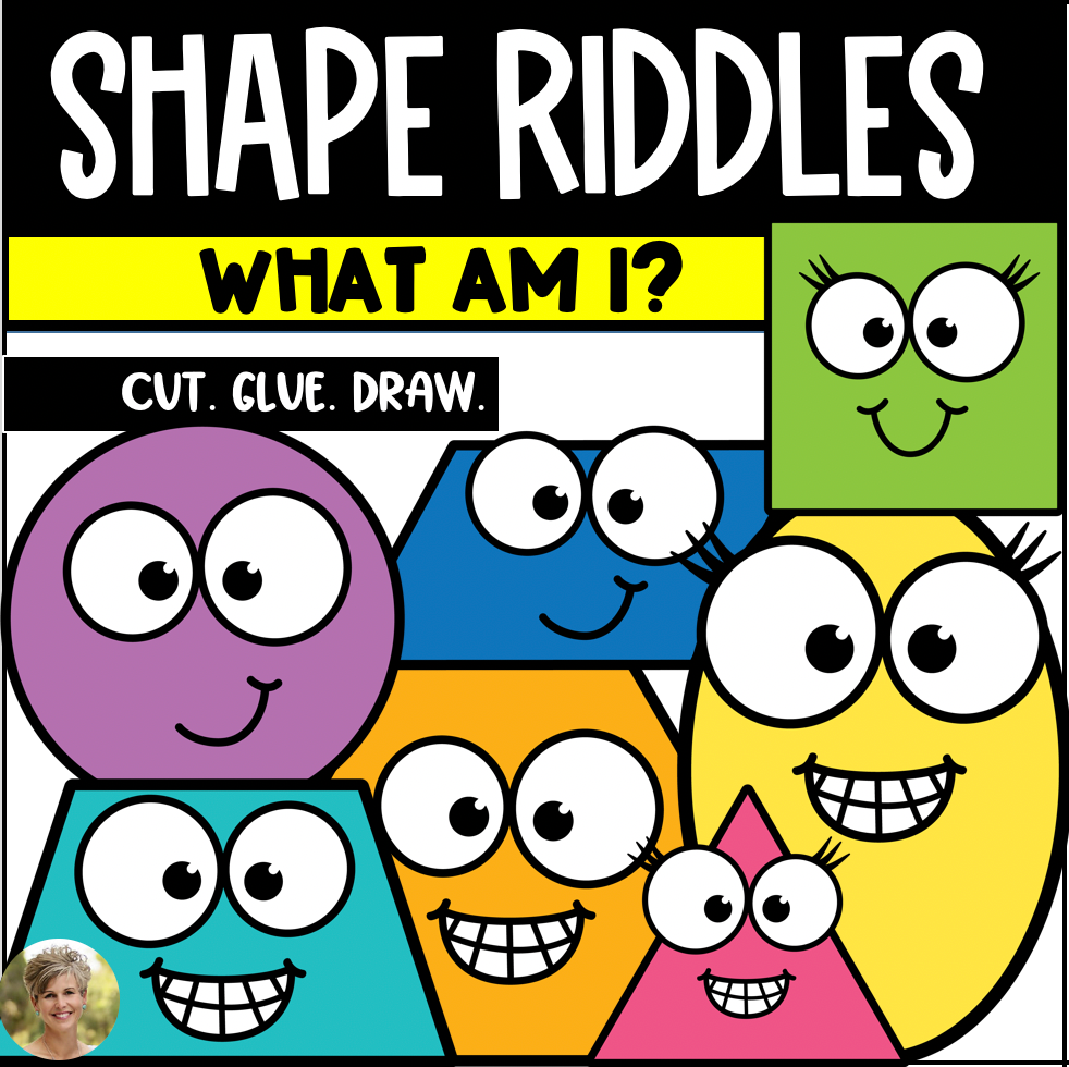 Shape Math Riddles for 2D Shapes Kindergarten and First Grade