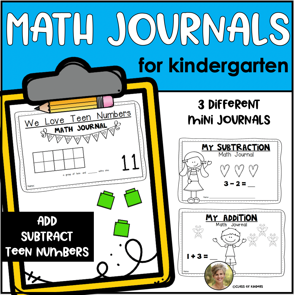 "Mini" Math Journals for Kindergarten {Addition, Subtraction and Teen Numbers}