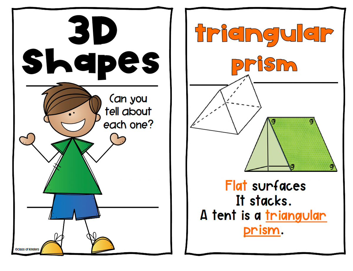 3D Shape Mini Posters for Kindergarten & First Grade Math