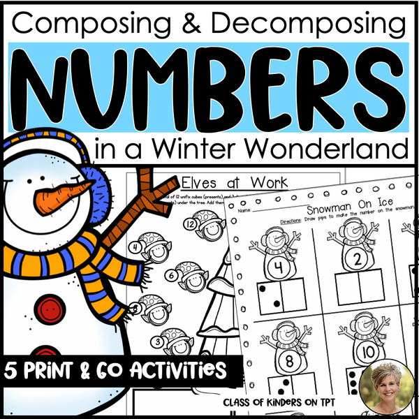 January Math Number Print & Go Activities for Kindergarten & First