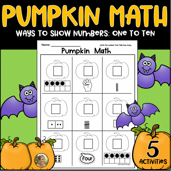 Pumpkin Math Ways to Show Numbers 1 to 10 for Kindergarten  Print & Go