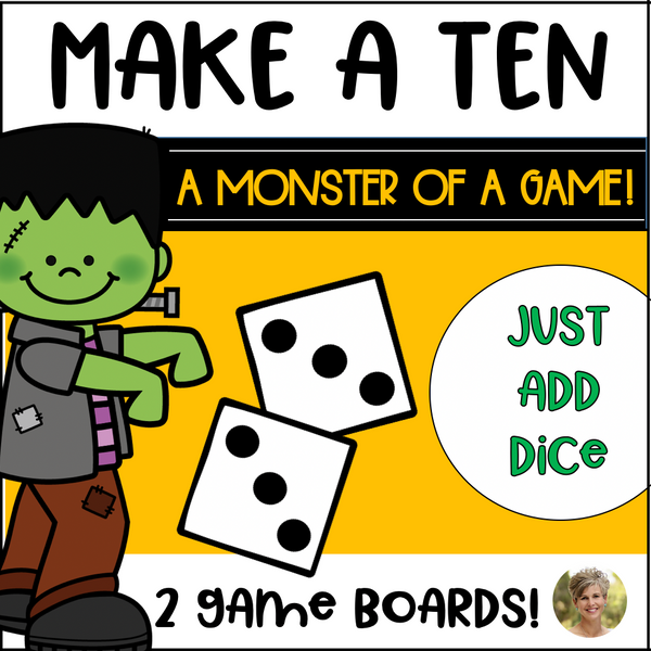 Make a Ten Dice Halloween Math Games - Frankenstein Fun Fall Printables