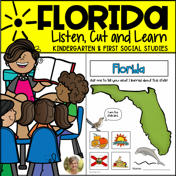 Florida Facts: Listen, Cut & Learn Activity Kinder & First Social Studies