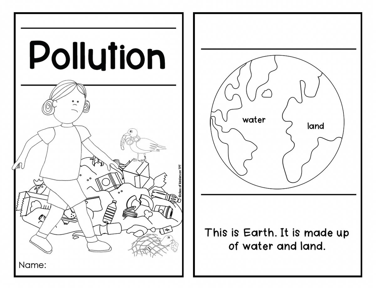 Earth Day Reader Pollution Environment Kindergarten & First Social Studies