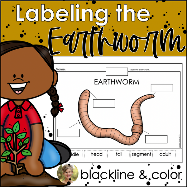 Earthworm Spring Science Label Sheet Kindergarten & First Grade