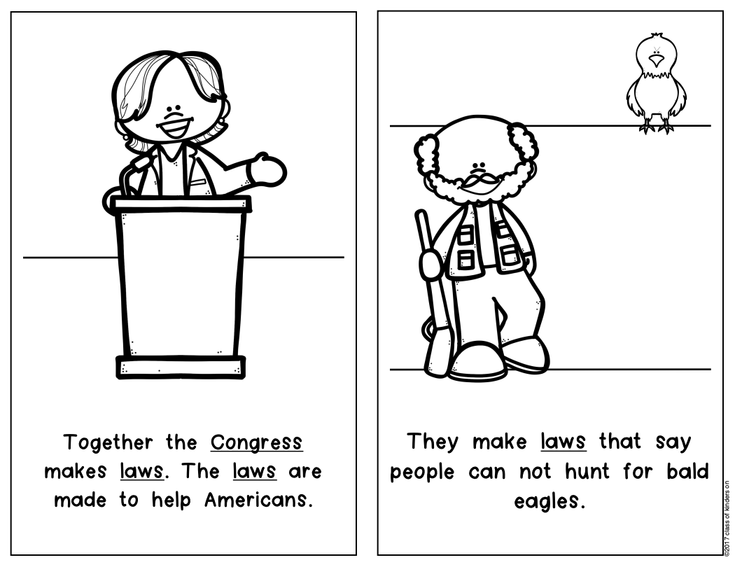 The Congress American Government Reader for Kindergarten & First Social Studies