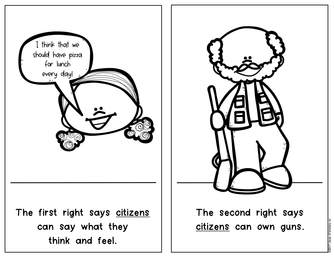 Bill of Rights American Government Reader Kindergarten & First Social Studies