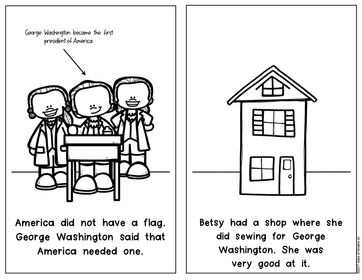 Betsy Ross Flag History Reader for Kindergarten & First Grade Social Studies