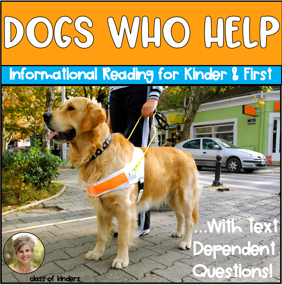 Close Read - Service Dogs Informational Reading Questions Comprehension