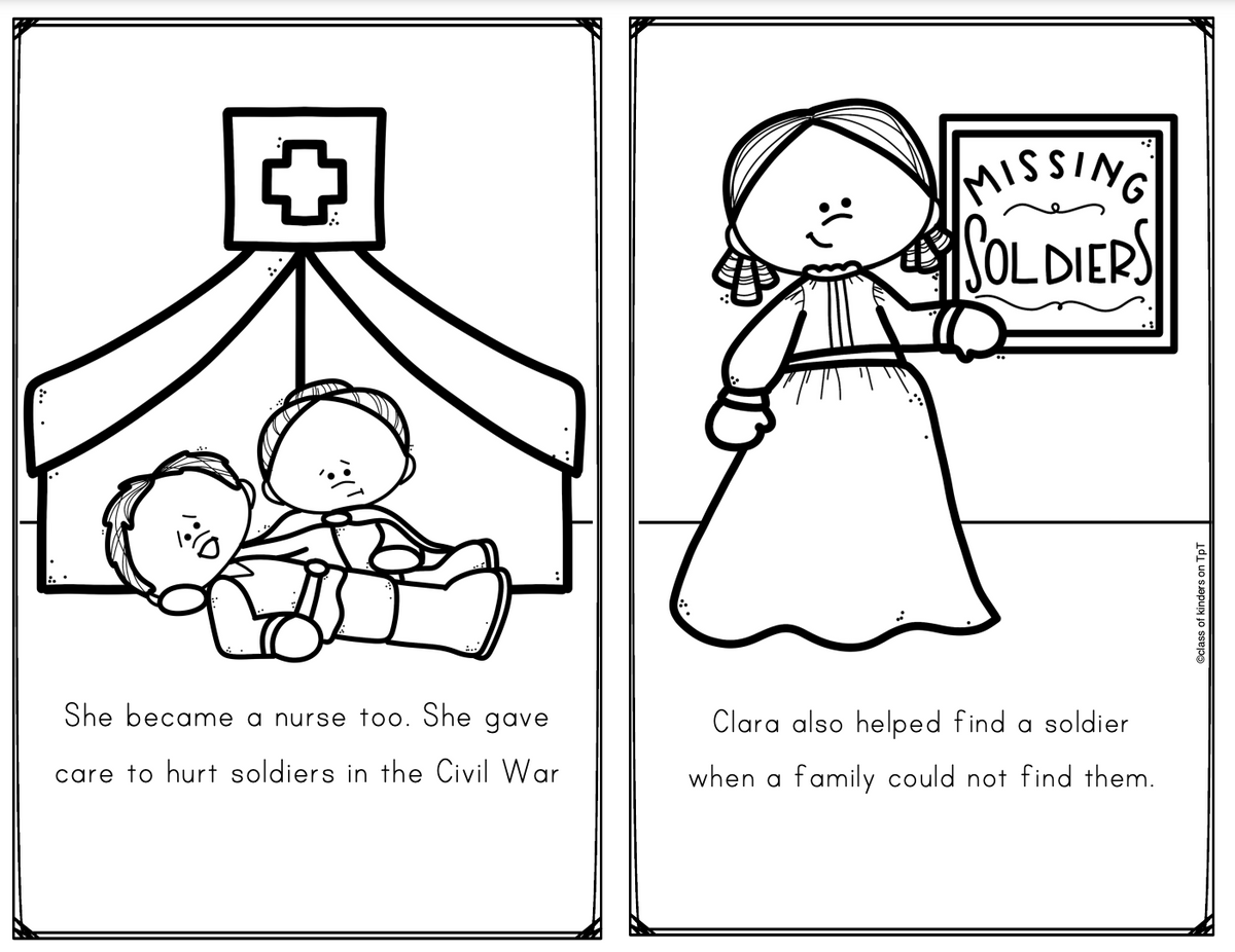 Clara Barton Biography Red Cross Kindergarten & First Grade Women's History