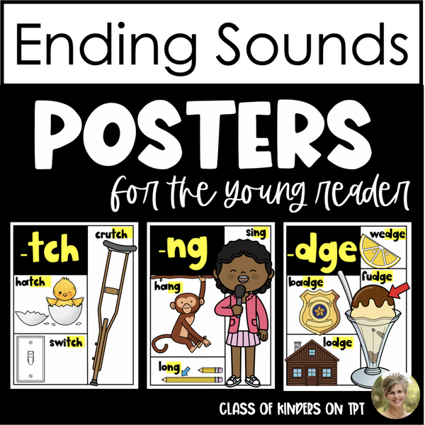 Ending Sounds Digraph & Trigraphs: NG TCH & DGE Posters for Young Readers