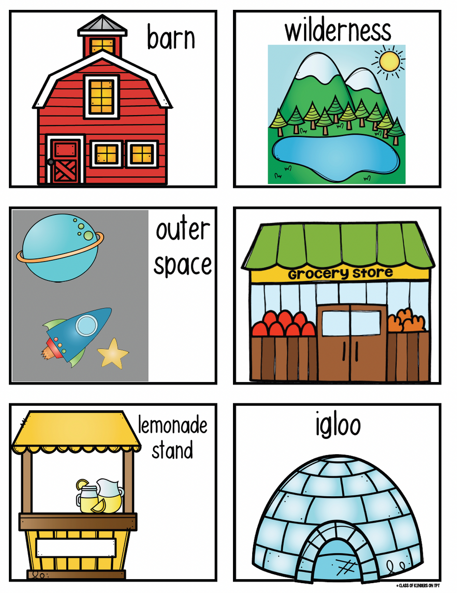 Characters and Settings {Made Easy with Pictures} Kindergarten & First Grade