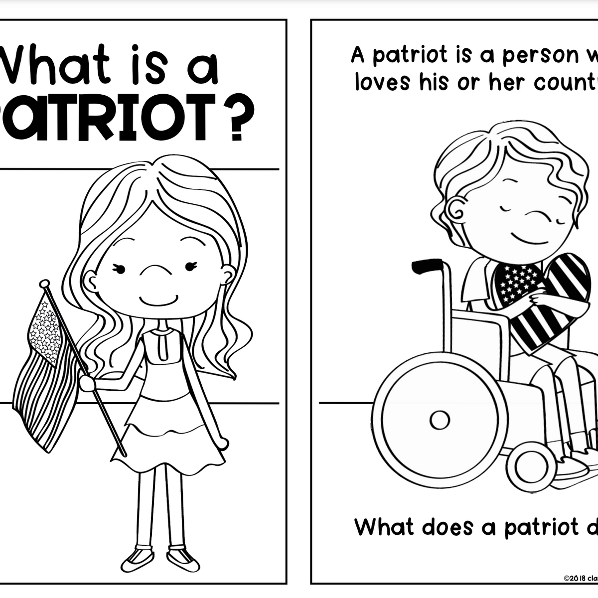 Patriot Reader USA Social Studies Patriotism Kindergarten & First Grade