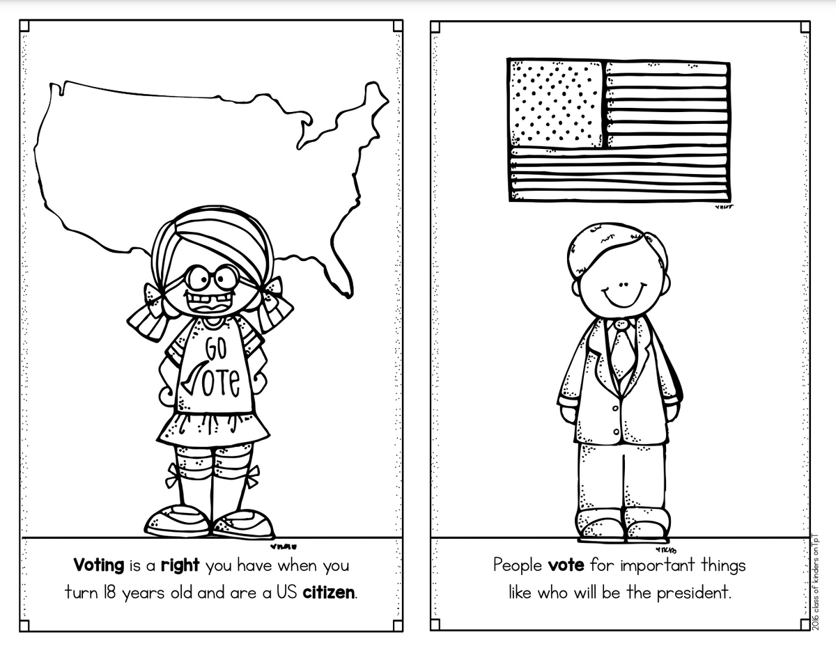 Voting and Election Day Reader Kindergarten & First Grade Social Studies