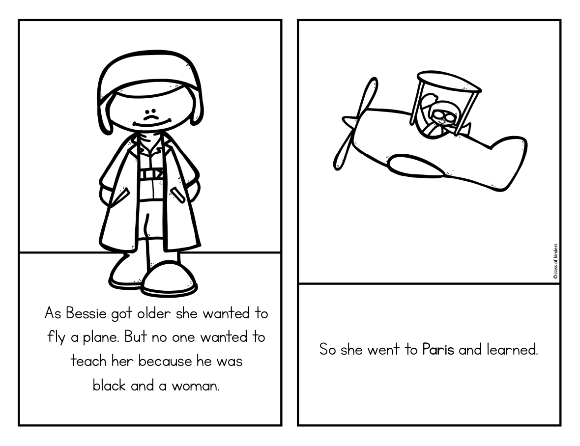 Bessie Coleman Reader First Woman & Native American Pilot Black History Month