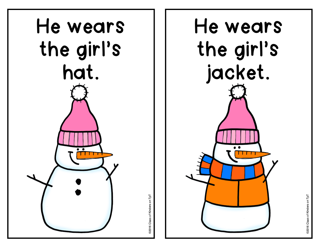 Sneezy the Snowman Sequencing Kindergarten & First Winter Reading