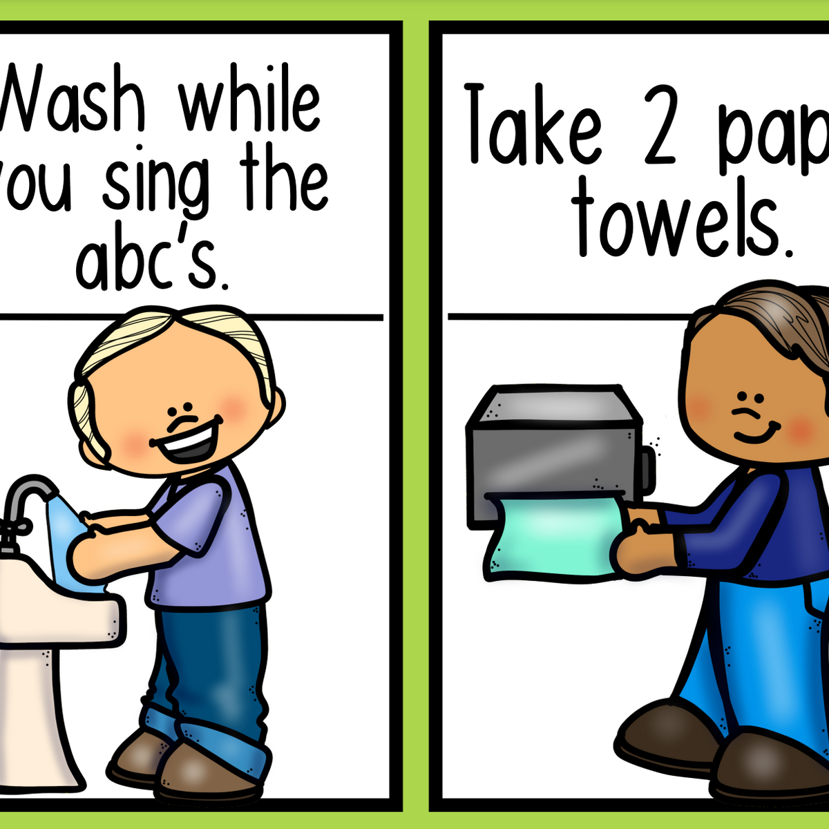 Washing Hands at School Teaching Procedures & Expectations Mini Posters