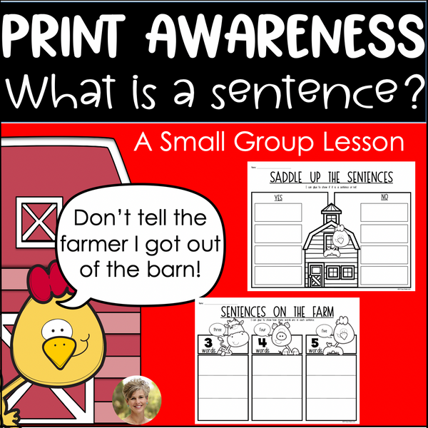 Print Awareness Lesson What is a Sentence? ELA Kindergarten & First Grade Remediation