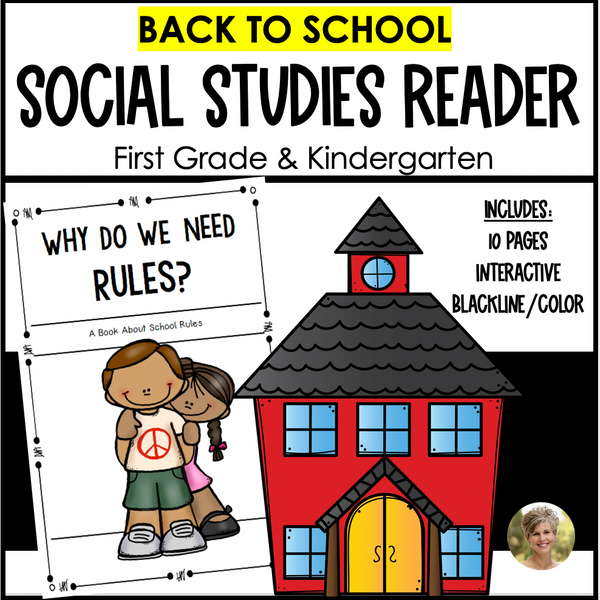 School Rules Social Studies Reader for Back to School First & Kindergarten