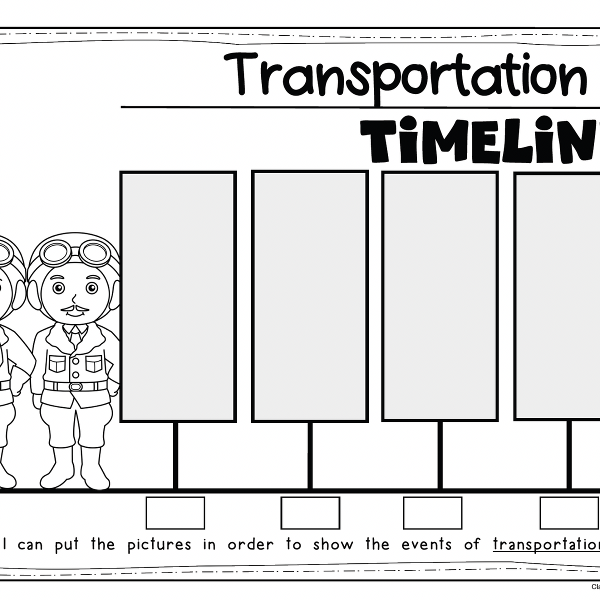 Timeline Transportation Past to Present History Kindergarten & First
