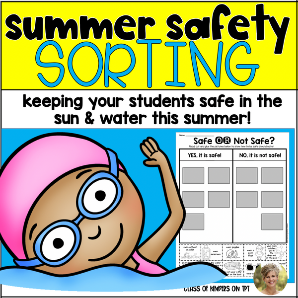 Water & Sun Safety Sort Summer - First Grade & Kindergarten Social Studies