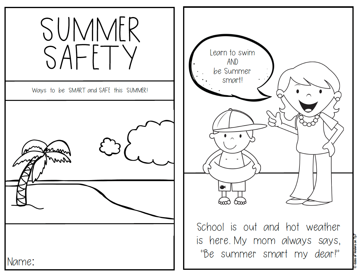 Summer Safety Reader for Kindergarten & First Social Studies