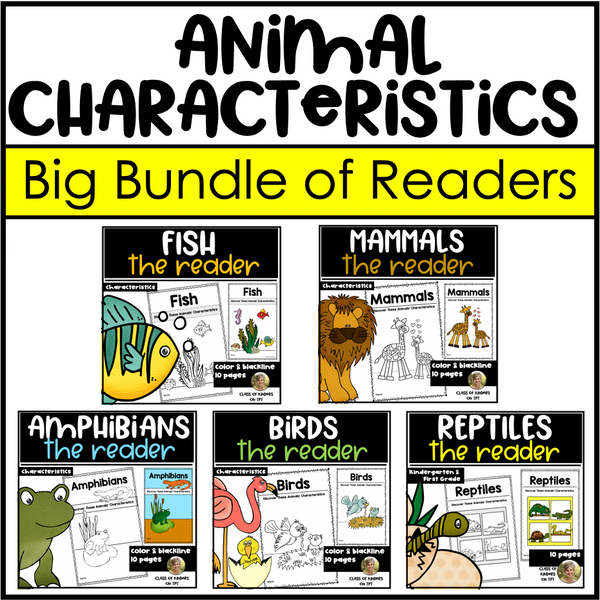 Animal Characteristics 5 Readers Reptiles Mammals Fish Amphibians & Birds