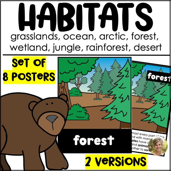 Animal Habitats Science Posters Kindergarten & First