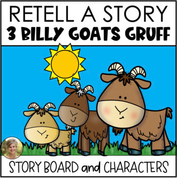 Retelling the Story 3 Billy Goats Gruff Storyboard & Characters Folktale Reading
